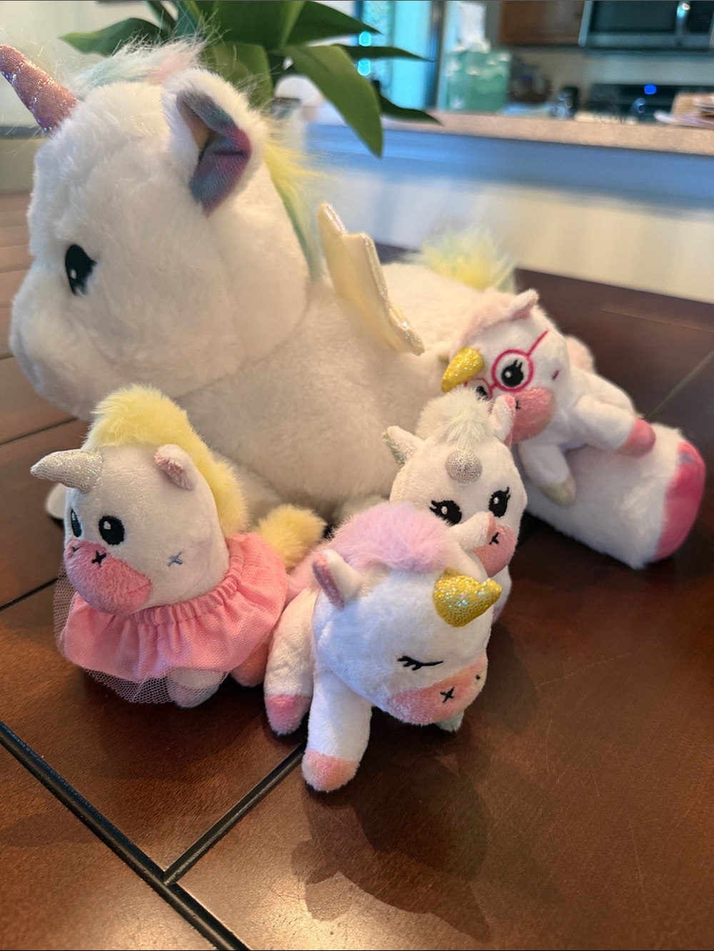 Plush White Unicorn Family Stuffed Animals Set - Soft Multicolor Accents - Picture 3 of 12